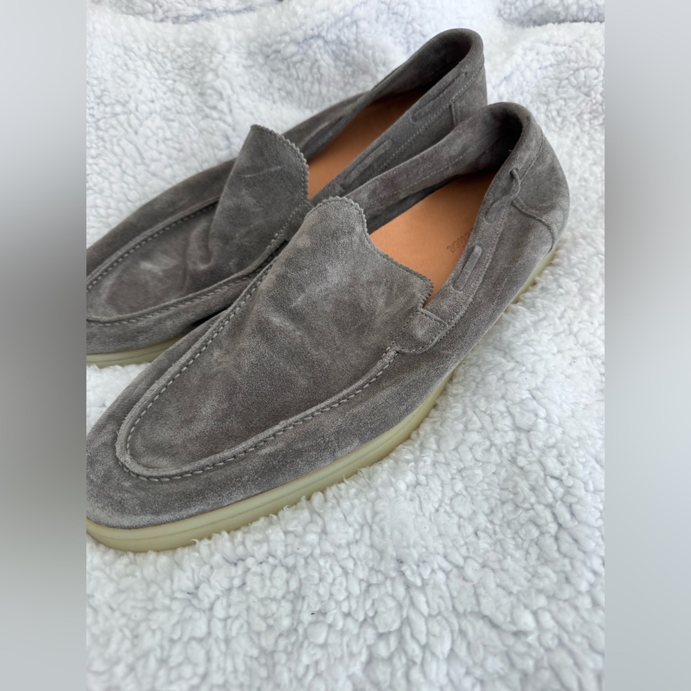 Men's Gray Suede Slip-On Loafers